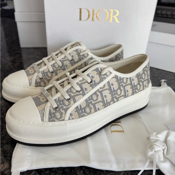 Dior Walk'n'Dior Platform Sneaker in stone grey sz 40 US 10 NWB $1150
